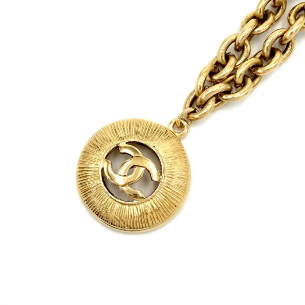 CHANEL Vintage Gold Logo Necklace